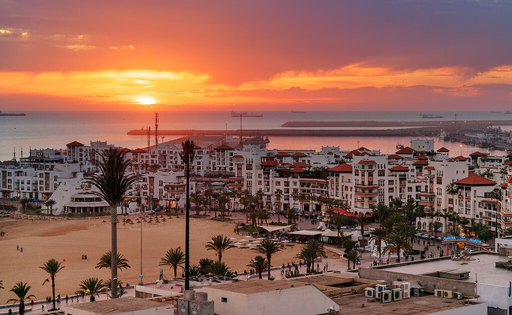 Agadir beach and coastline, Morocco's main surf gateway